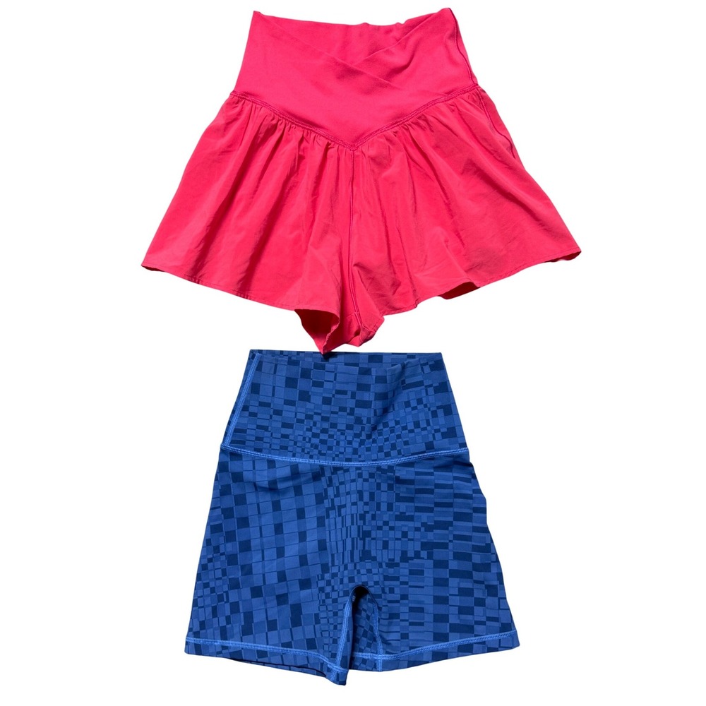 OFFLINE by Aerie Shorts Bundle Pink Real Me Crossover Blue Goals Shortie XS 2pk